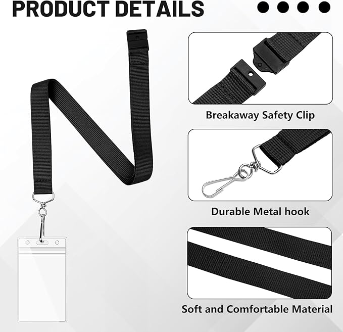24-Pack Black Breakaway Lanyards - Image 4