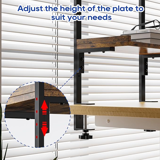 ART-GIFTREE Clamp On Desk Shelf 2-Tier, 12.5 inche Wood Shelving Unit - Image 7