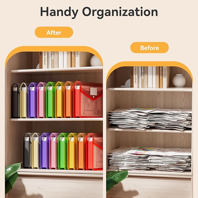 ABC life 8 Pack Plastic Expanding File Folder, Folders - Image 6