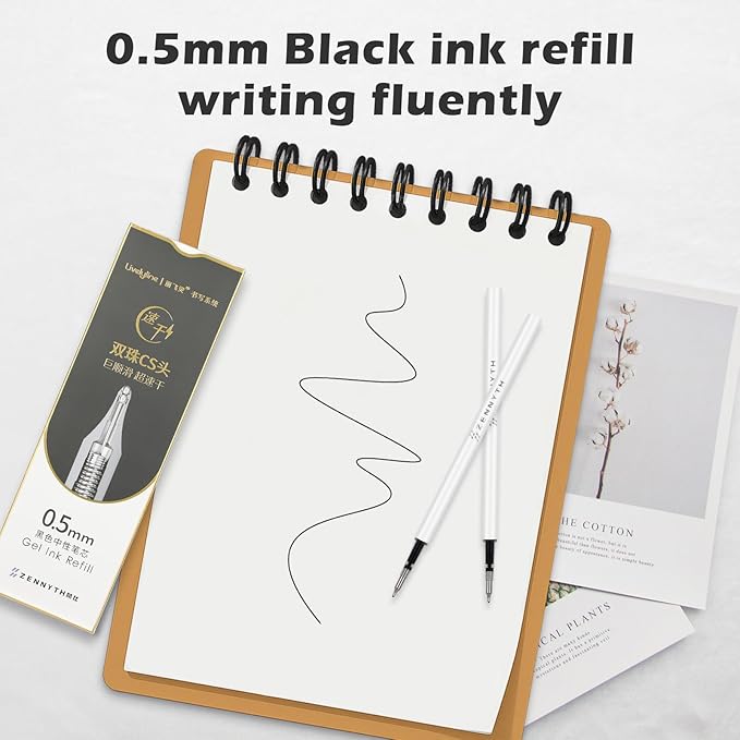Ddaowanx 10 Pieces Gel Ink Pen Refills, Fine Point 0.5mm Tip Smooth Writing - Image 4