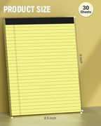 Legal Pads 8.5 x 11, 3 Pack Yellow Note Pads 8.5 x 11 Writing Pads Perforated - Image 2