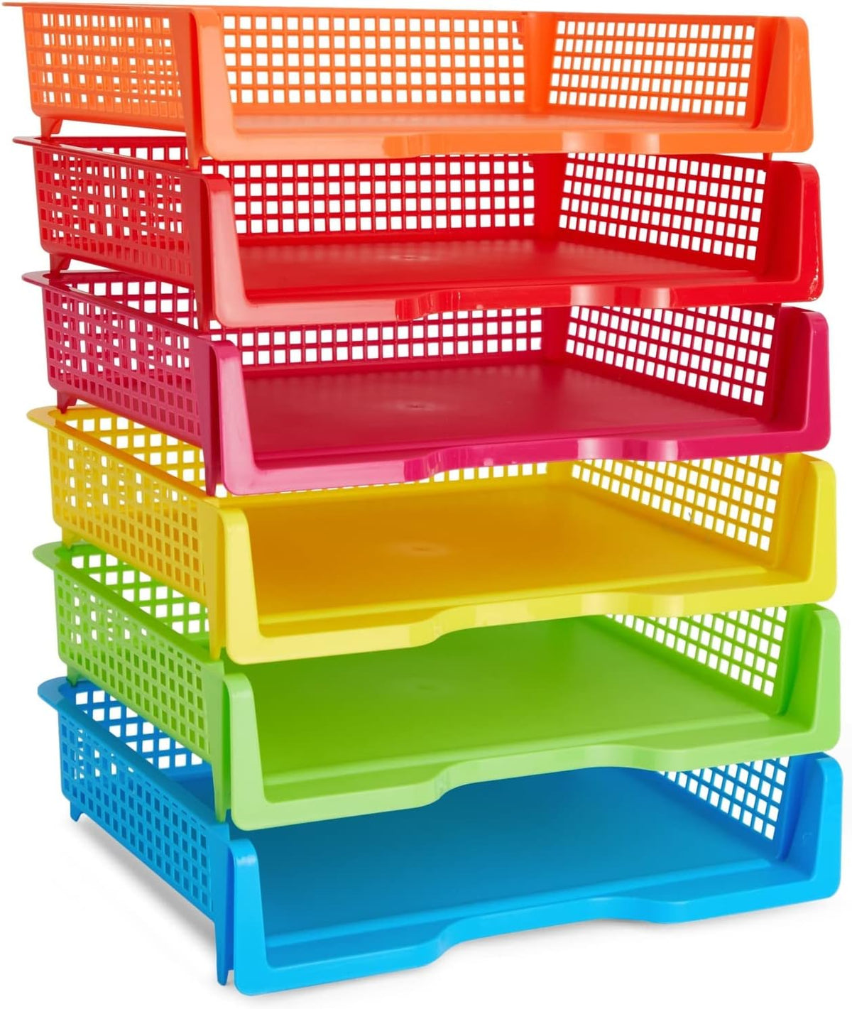 Bright Creations Teacher Supplies Letter Tray Organizer - 6-Pack Rainbow, 9 x...