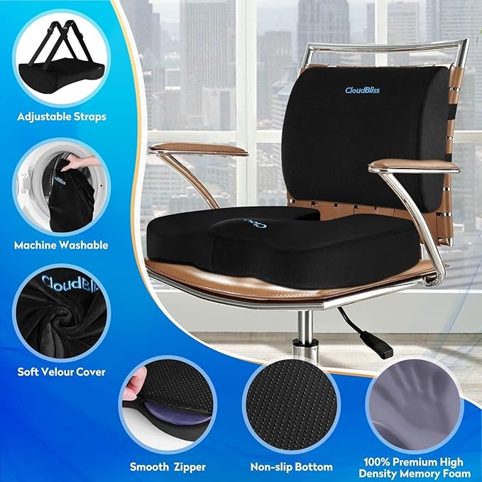 CloudBliss Seat Cushion, Office Chair Cushion, Car Seat Cushion, Lumbar Support - Image 3