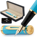 Wordsworth & Black Fountain Pen Set, Medium Nib, 24 Ink Cartridges and Ink by WordsworthBlack