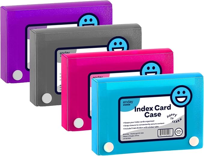 3" X 5" Index Card Case Holds 100 Cards Includes Business Card/Index Holder and by ENDAY