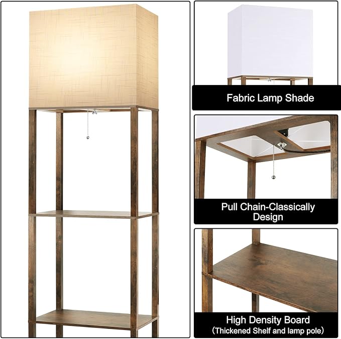 RUNTOP Plus Floor Lamp with Shelves, Modern Shelf Floor Lamp with 15W 3CCT LED - Image 5