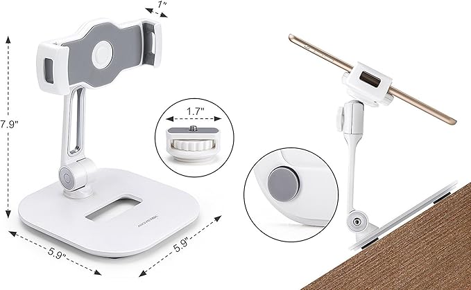 AboveTEK Tablet Stand Holder, Stylish Aluminum iPad Stands, Foldable 360° - Image 9