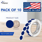 Perco Dark Blue 1-Inch Perforated Circle Dot Sticker Labels — 10 Rolls - Image 2