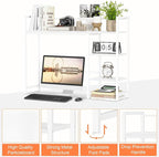 Snughome Desk Shelf, 38.6" Desktop Organizer Shelf, Desk Hutch - Image 8