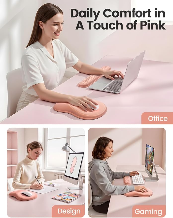 Meatanty Keyboard and Mouse Wrist Rest Set, Ergonomic Wrist Pad Support - Image 5