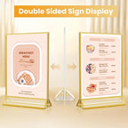 4x6 Gold Acrylic Sign Holder, 12 Pack Wedding Table Number Holder Stands - Image 2
