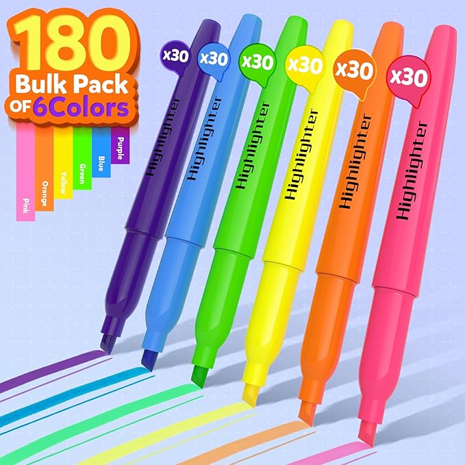 ZERDROFY 180 Count Highlighters Assorted Colors Bulk - Image 2