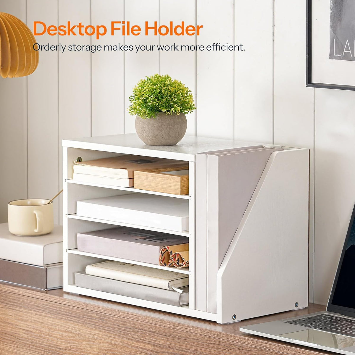 HOOBRO Mail Sorter, Literature Organizer with Adjustable Shelves, Paper Organ...