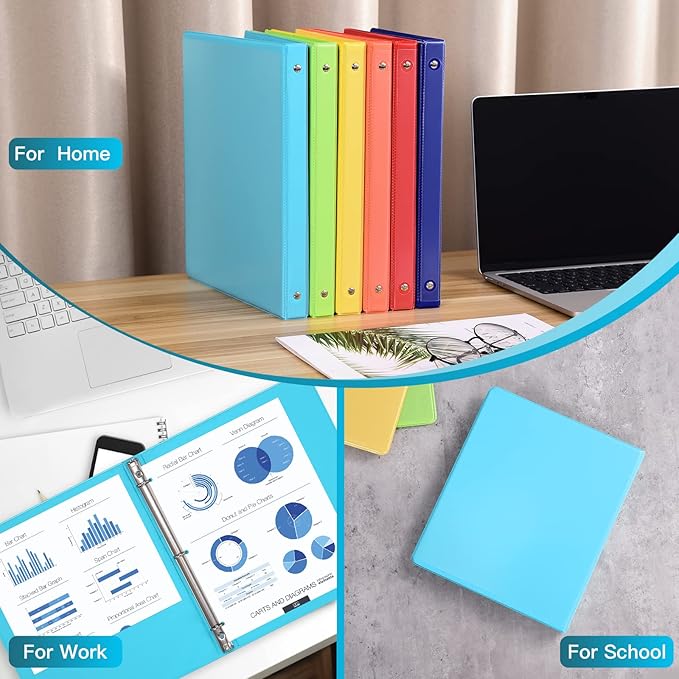0.5-inch 3-Ring Binder with 2 Interior Pockets, 0.5'' Basic Binders Holds US - Image 6