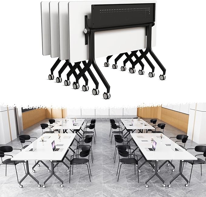Goakwwuz Conference Room Table, Folding Conference Tables, Thicken Grey Tabletop by Goakwwuz