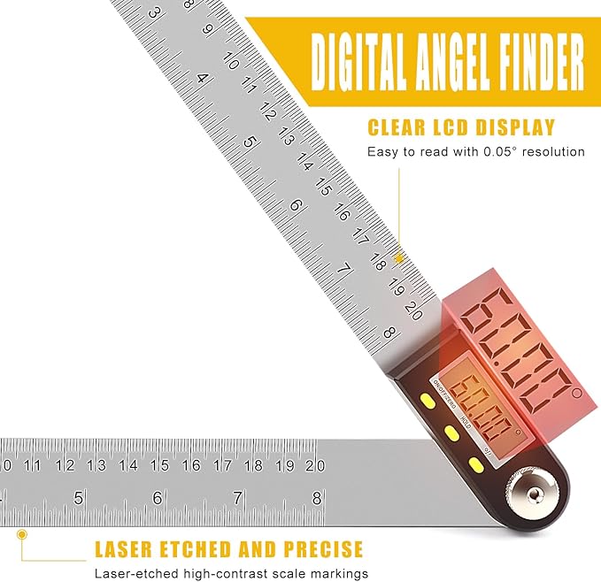 Delgada 8 inch/200mm Digital Angle Finder Ruler - Image 5