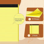 Legal Pads 8.5 X11, Narrow Ruled Notepads, 2 Pack, 50 Sheet/Pad, Tear Off - Image 2