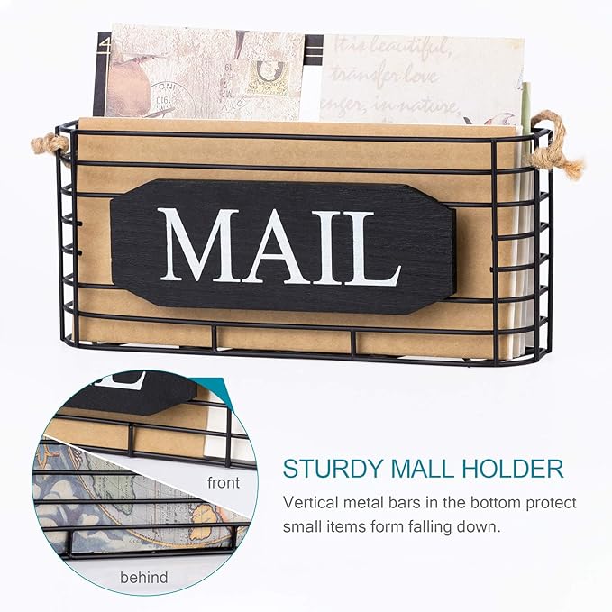 SRIWATANA Mail Key Holder for Wall, Mail Organizer Wall Mount, Small Size - Image 5