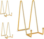 Decolore 8 inch 3 Pack Gold Plate Stands Table Top Easels Plate Holder Display by Decolore
