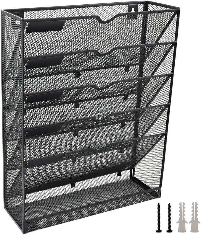 EASEPRES Desk File Organizer Mesh 6-Tier, Hanging Wall Mount Document - Image 7