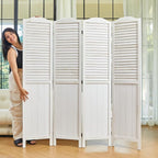 Room Dividers, 5.75Ft Individual Privacy Screens Foldable Wooden Louver & MDF by Svimi