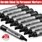 Fuutreo 32 Pcs Jumbo Permanent Markers Bulk Large Chisel Tip Permanent Markers - Image 2