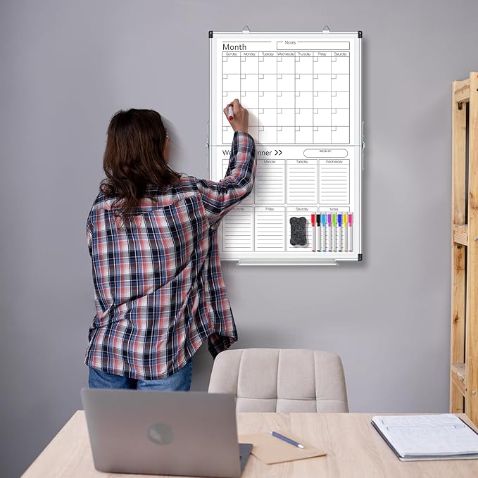 Lincia Dry Erase Calendar for Wall Undated Dry Erase Calendar Planner Aluminum - Image 5