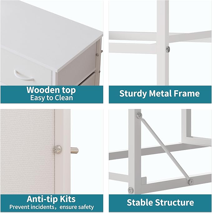 LUMTOK 10-Drawer Dresser, Fabric Storage Dressers Drawers - Image 6