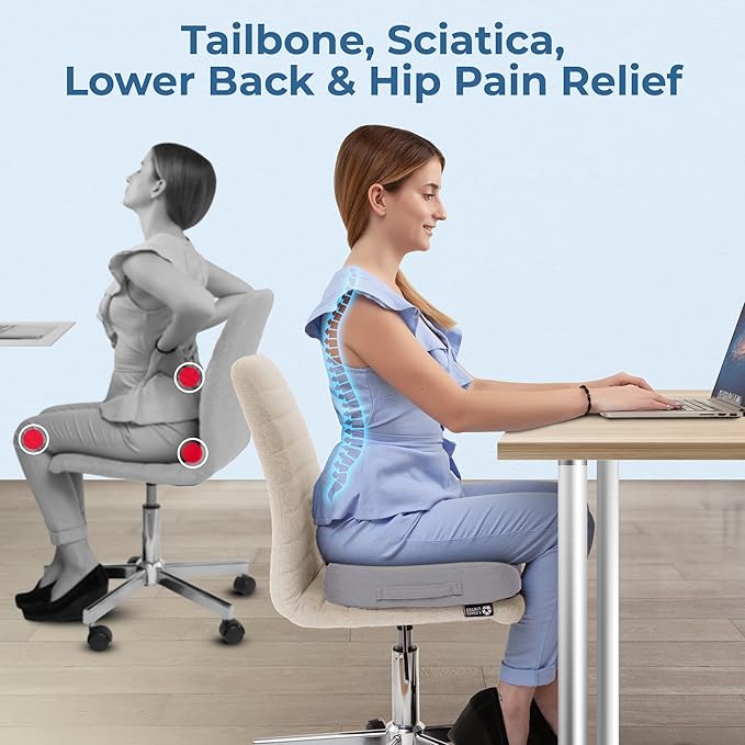 5 STARS UNITED Seat Cushion for Tailbone Pain Relief – Memory Foam Cushion for - Image 2