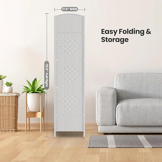 Cocosica 6 Panel Room Divider, 6Ft Folding Privacy Screen, Tall - Image 7