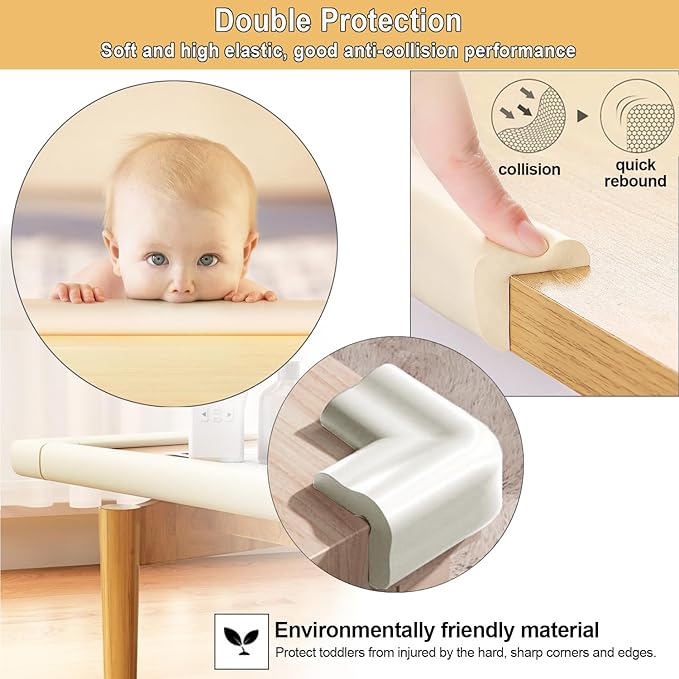 Baby Proof Corners and Edges Protector 10ft Edge+4 Corner Guard, Fireplace Baby - Image 5