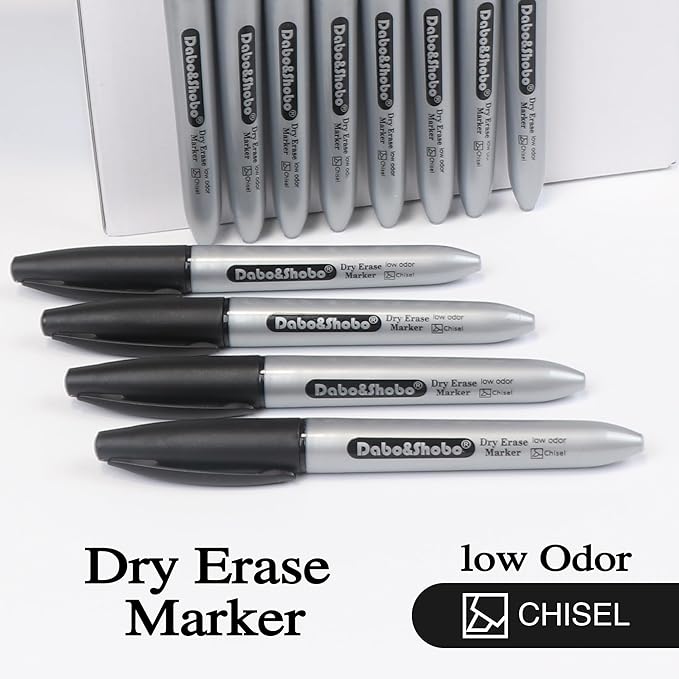 Dabo&Shobo Dry Erase Markers, New Barrel Color, Low Odor, Chisel Tip, Suitable - Image 2