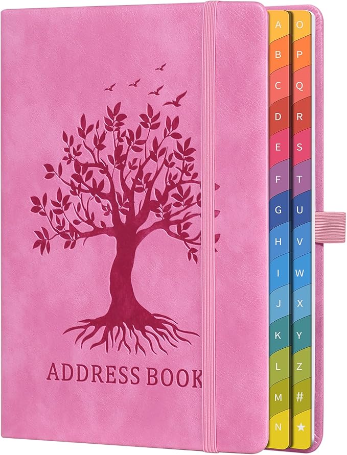 Address Book with Colorful Alphabetical Tabs by ZXHQ