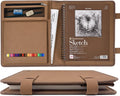 plinyvel brown leather sketchbook cover 9x12, travel drawing, main product view
