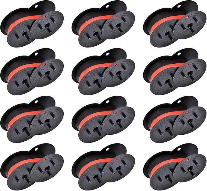 12-Pack Canon Calculator Ribbon Red/Black – 18ft x 0.5in Sharp EL-1197PIII by Home