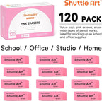 Pink Erasers, Shuttle Art 120 Pack Pink Erasers Bulk - Image 2