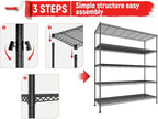 REIBII 45.8''W Steel Wire Shelving Unit, 5 Tier Adjustable Metal Storage Shelves - Image 8