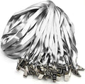 Beebel Gray Lanyards 100 Pack Nylon Flat Badge Lanyard by Beebel