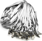 Beebel Gray Lanyards 100 Pack Nylon Flat Badge Lanyard by Beebel