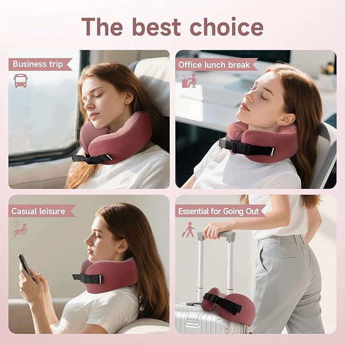 SPRFUFLY Super Soft Travel Pillow, 100% Memory Airplane Pillow - Image 6