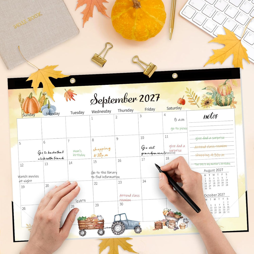 GuassLee Large Desk Calendar 2026-2027, 19 Months, 17" x 11.5" | Jun 2026-Dec 2027 Desktop/Wall Calendar, Monthly Planner with Watercolor Design for Office School Home Organizing