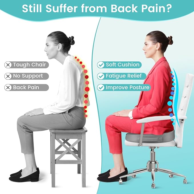 Office Chair Seat Cushion, Cooling Gel Enhanced Memory Foam Cushion - Image 5
