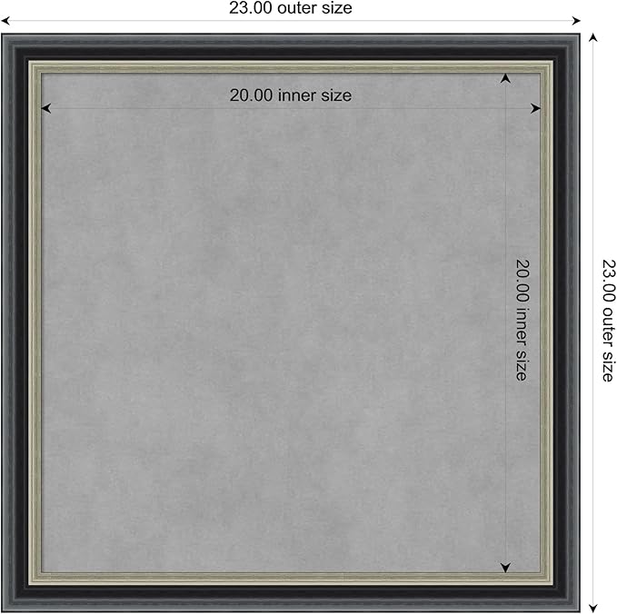 Amanti Art Black Framed Magnetic Board 23x23 Medium Vision Board - Image 4