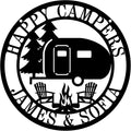 Personalized Happy Camper Metal Sign, Custom Happy Camper Yard Sign, Hanging by ENFODREAM