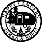 Personalized Happy Camper Metal Sign, Custom Happy Camper Yard Sign, Hanging by ENFODREAM