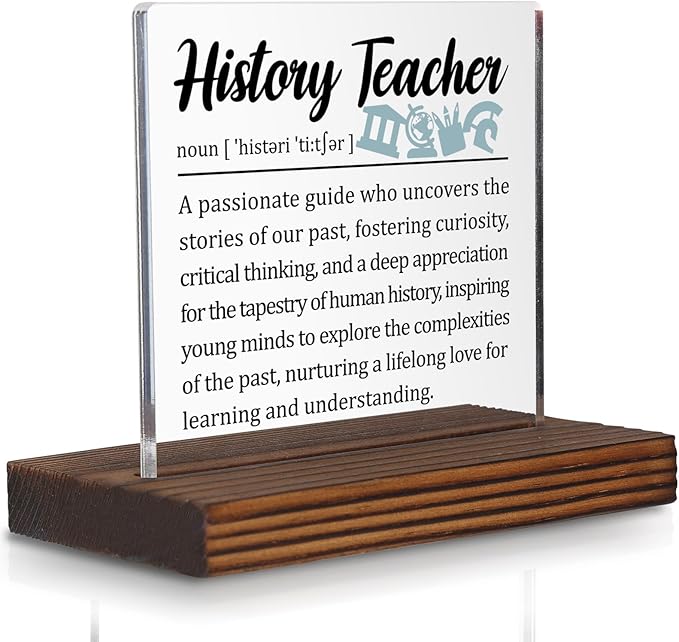History Teacher Gifts, Thank You Desk Sign by Pariveca