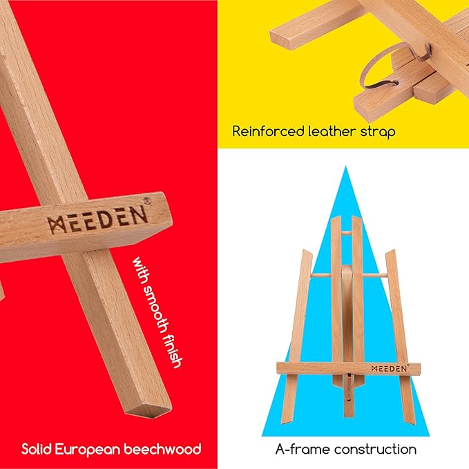 MEEDEN 12 Inch Small Tabletop Easel: 12 Pack Beech Wood Easel - Image 3