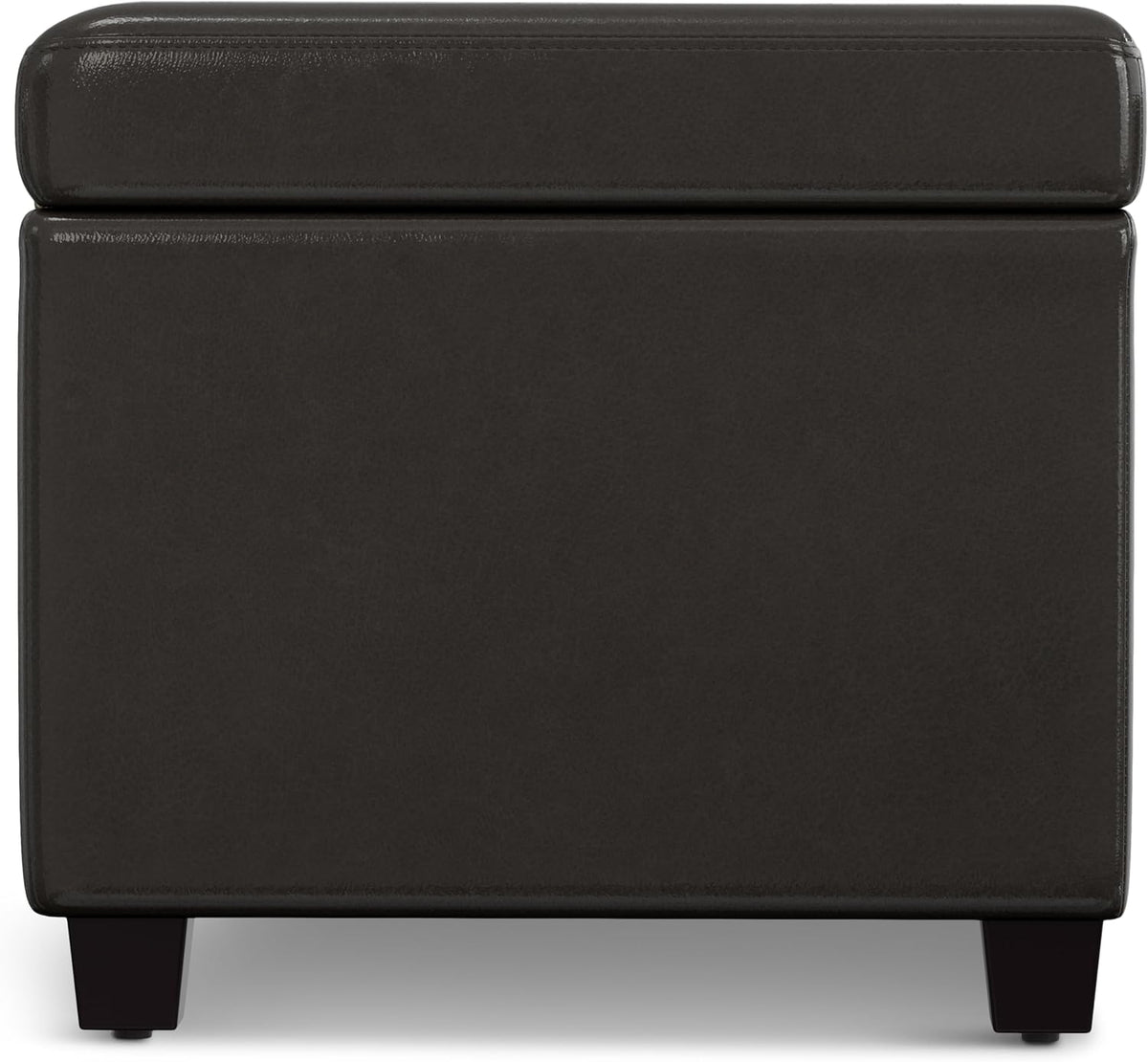 SIMPLIHOME Avalon 60" Wide Fabric Storage Ottoman in Tanners Brown