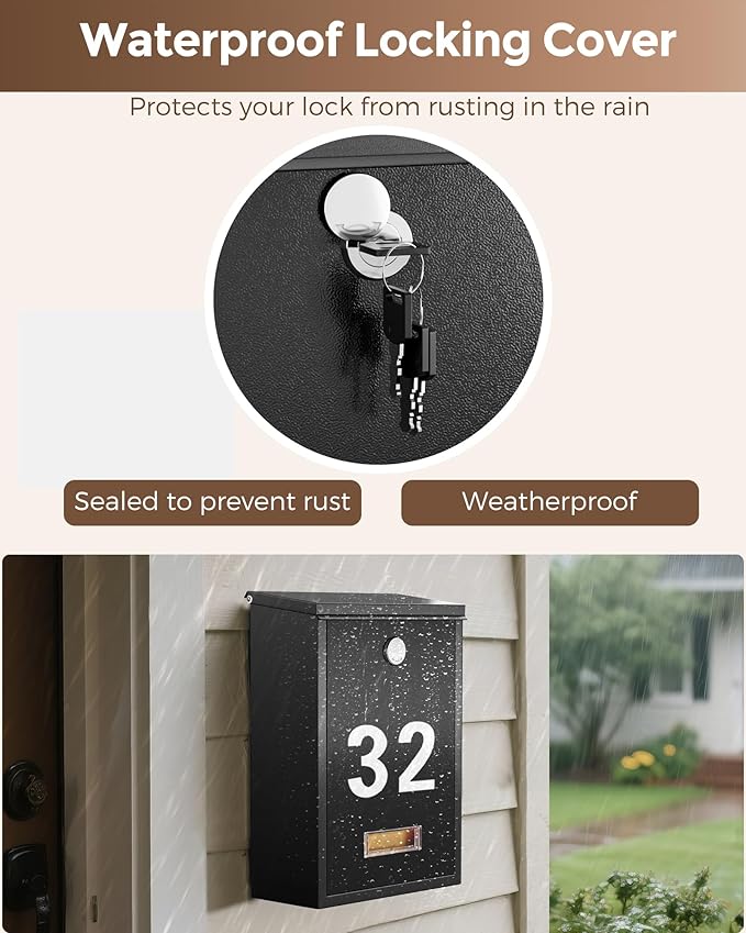LAND·VOI Locking Wall-Mount Mailbox - Image 2