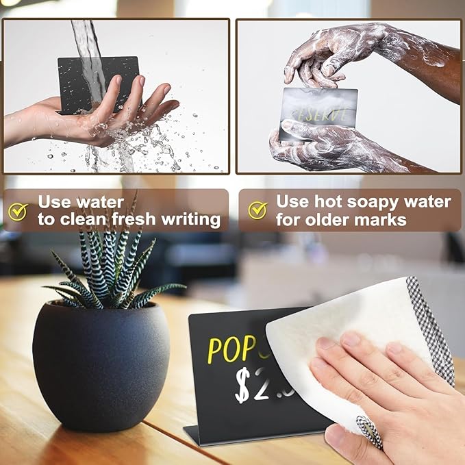 PigPotParty 12 Pcs Food Labels for Party Buffet w/Cleaning Spray, Table Place - Image 9